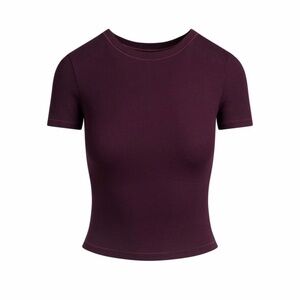 Skims Currant Cotton Rib T-Shirt - Size Medium